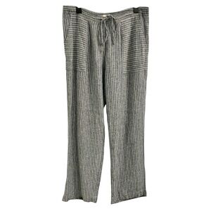 Laundry by Shelli Linen Blend Navy and White Stripes Pants